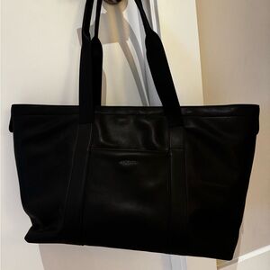 Black Leather Tote Bag